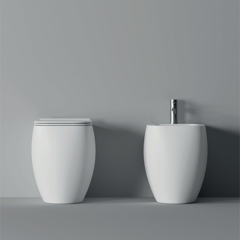 33110101.01 Биде напольный 550х335х450 мм Alice Ceramica Nur Белый глянцевый - Вид №2