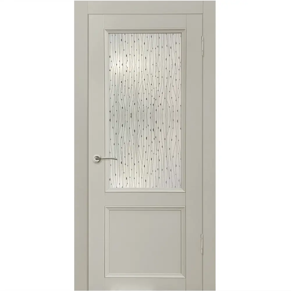 Комплект двери Рондо со стеклом 70x200 см Hardflex цвет серый жемчуг с добором 100 мм МАРИО РИОЛИ STLM-2007890