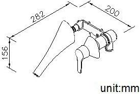 JUSTIME Смеситель для умывальника настенный на 2 отверстия из хромированной латуни Nature 6927-x2-80cp - Вид №2
