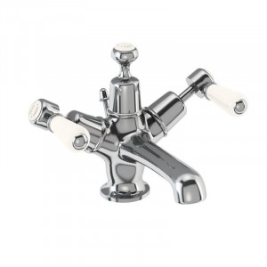 Burlington Смеситель для раковины Kensington со всплывающим клапаном для мусора Четверть оборота с акцентом Медичи KE4-QT MED