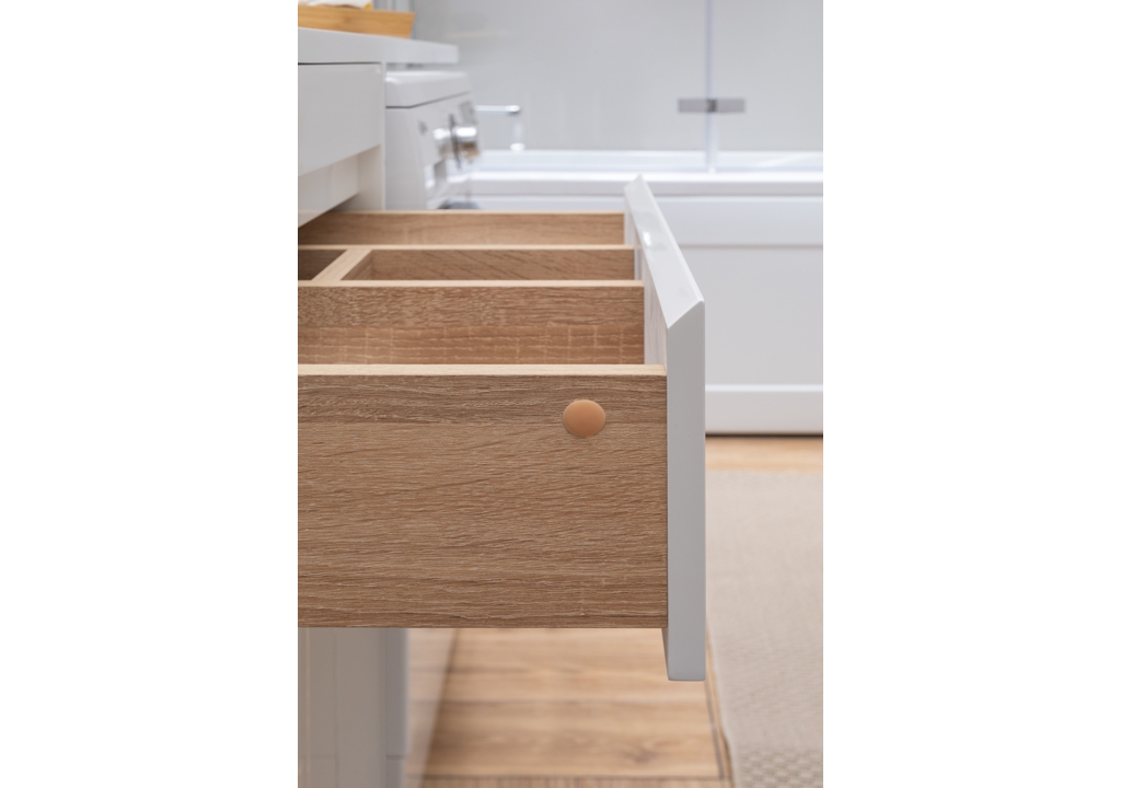 Тумба с раковиной Aquanet Токио 130 L белый (напольная, 1 ящик, 2 дверцы) 0023774600235501 - Вид №19