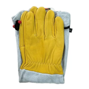 Перчатки кожаные удлиненные Gl24035 размер M цвет желтый
