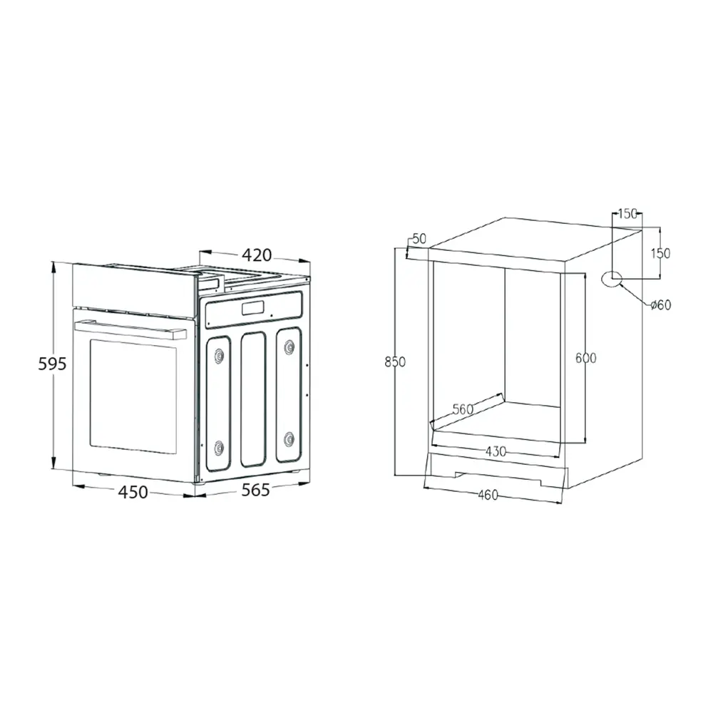 Встраиваемый духовой шкаф Zugel ZOE604W 45x59.5x60 см конвекция цвет белый 89453984 STLM-2110129  - Вид №6