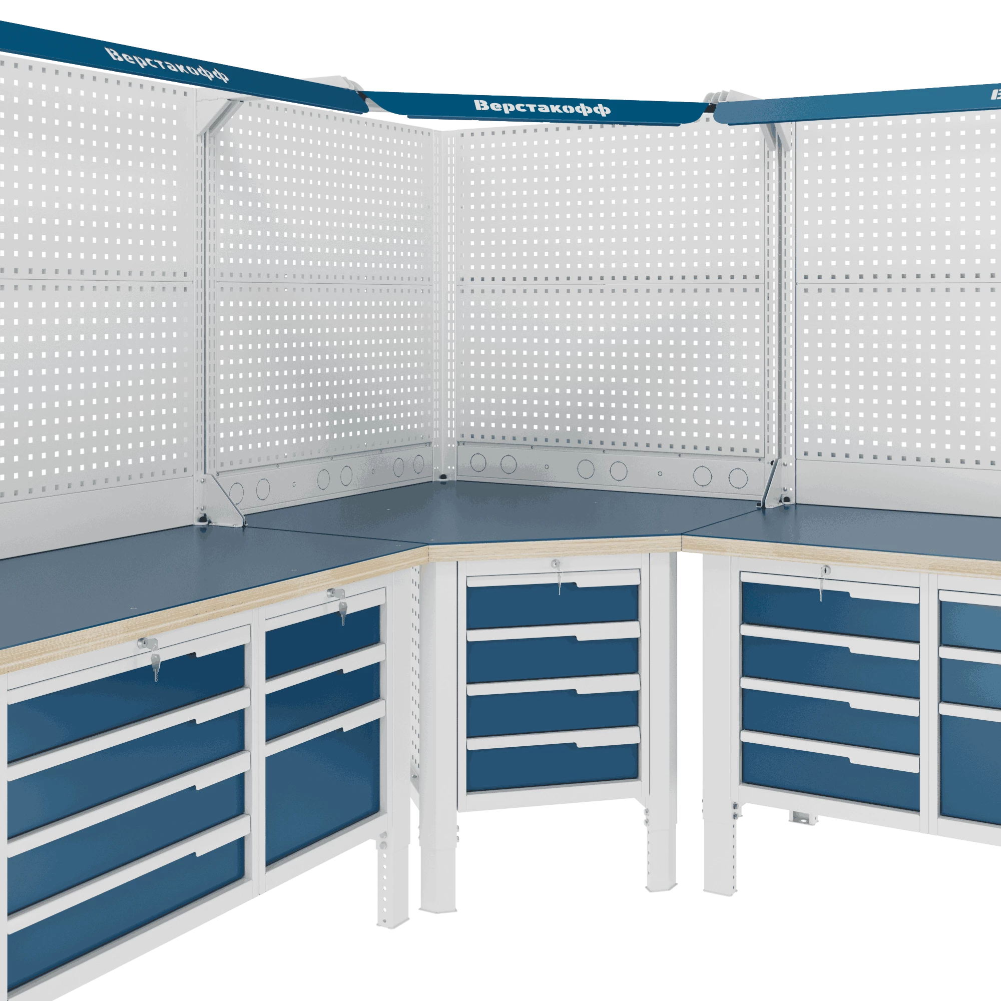 Верстак (угловой) CTR U532.S4.1-2R Верстакофф 124782 - Вид №2