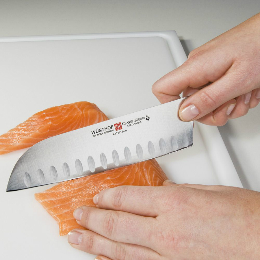Нож кухонный Сантоку Classic Ikon с углублением на кромке, 17 см WUESTHOF W4176WUS - Вид №3