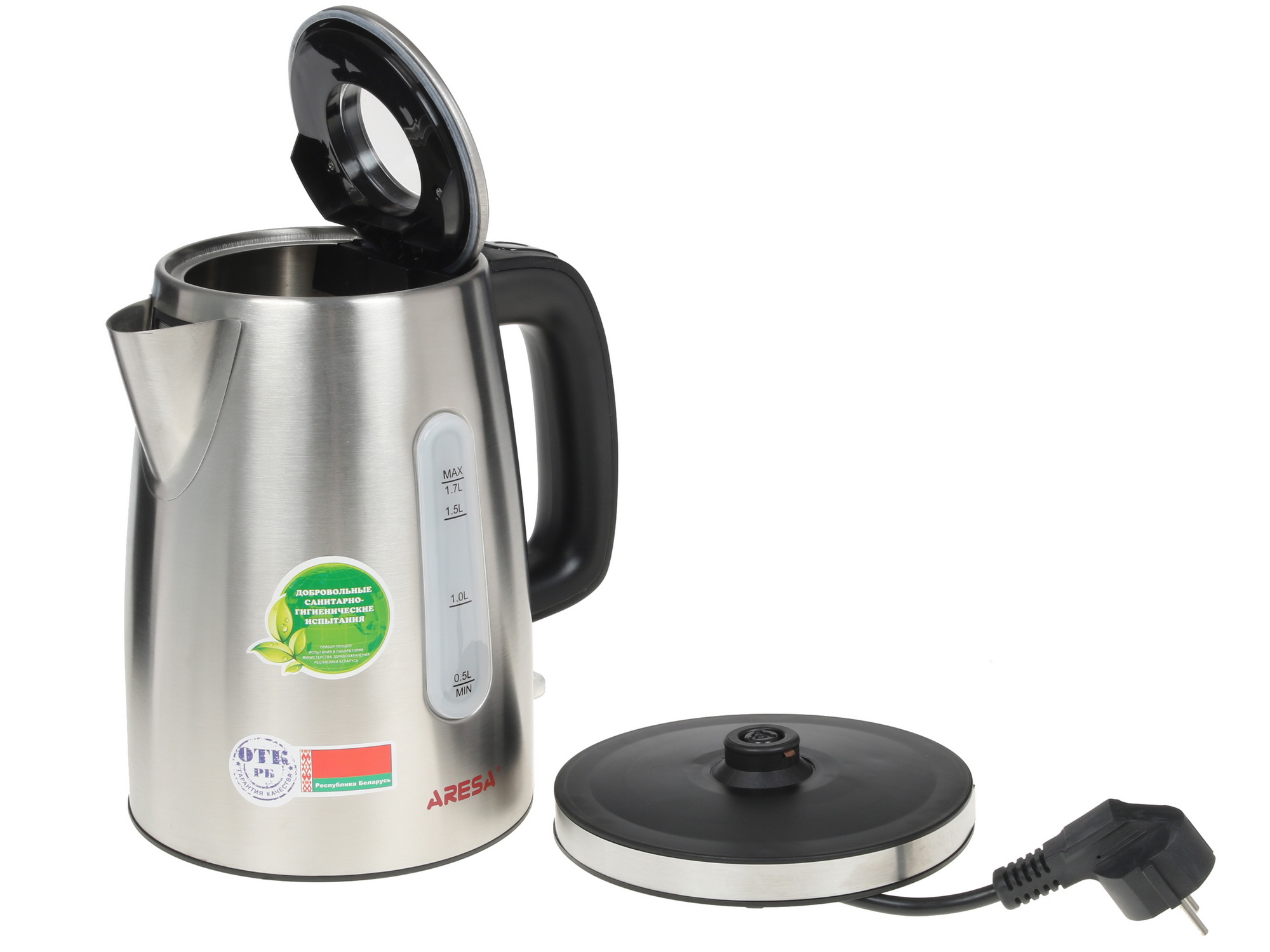 1206286 Электрочайник Aresa AR-3437 серебристый STDN-0031128 - Вид №3
