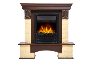 15829035 Портал камень бежевый, шпон темный дуб НС-1141391 Firelight Forte Classic