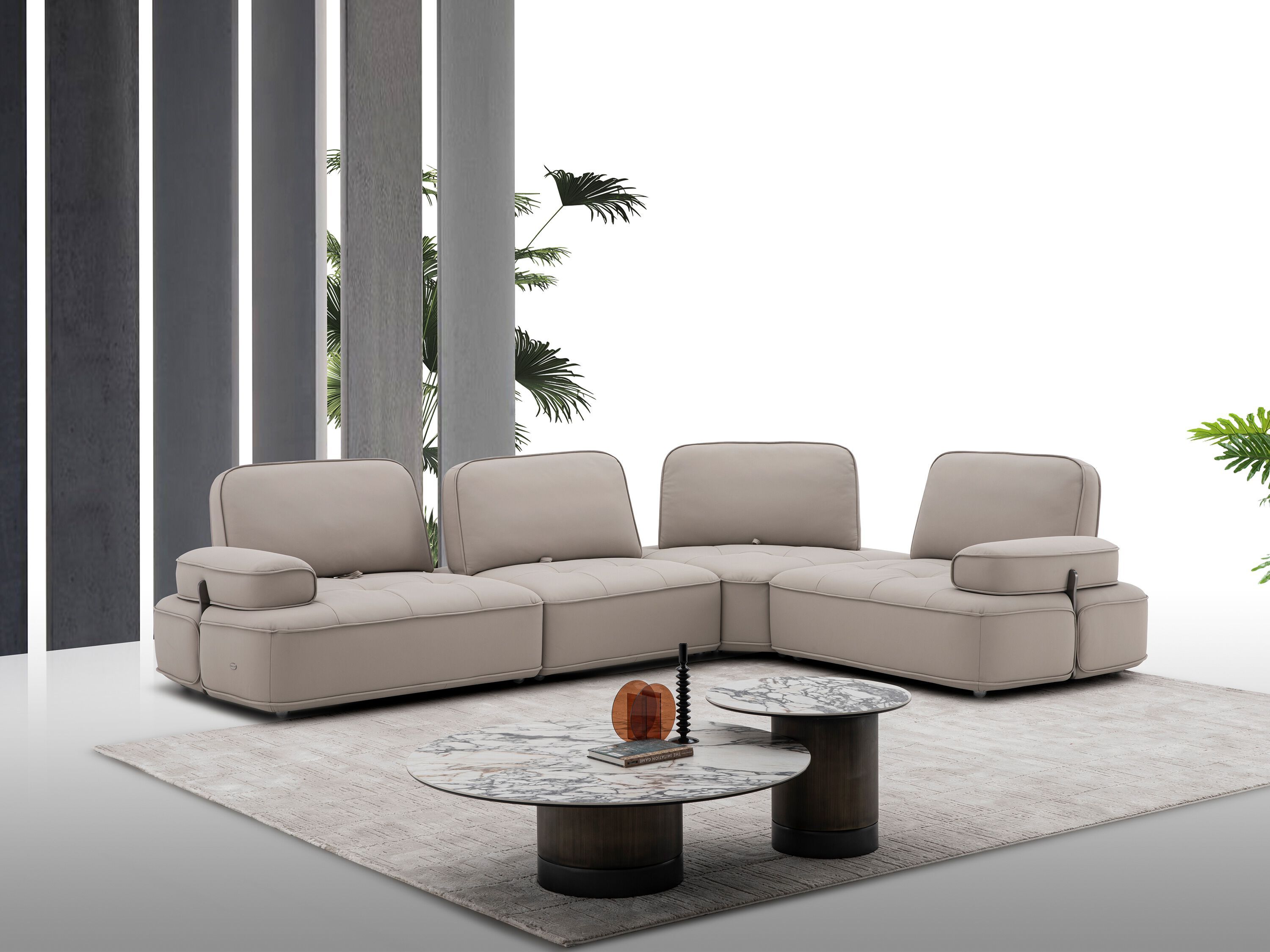 Кожаный модульный диван CAMPO DE' FIORI CL376 ARCH-00017316