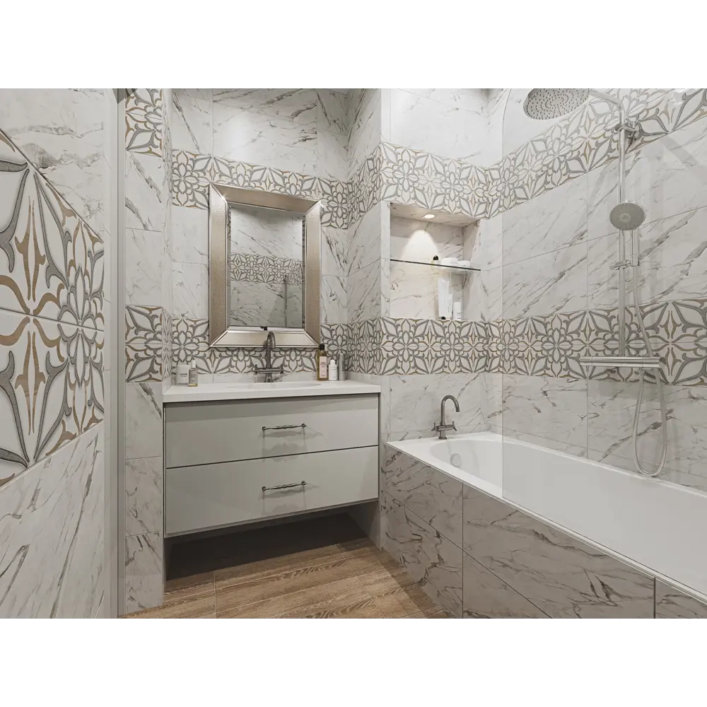 Плитка настенная Marble 30х60 см 1.62 м² цвет белый BELANI STLM-2034166 - Вид №3