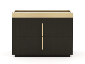 Прямоугольная прикроватная тумбочка из шпона с ящиками