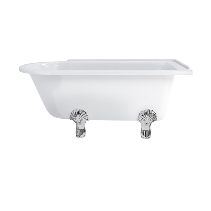 Burlington Душевая ванна для правой руки Hampton 150 см с роскошными ножками Правая рука с ножками Luxury Claw в черном цвете L1B E21  - Вид №3