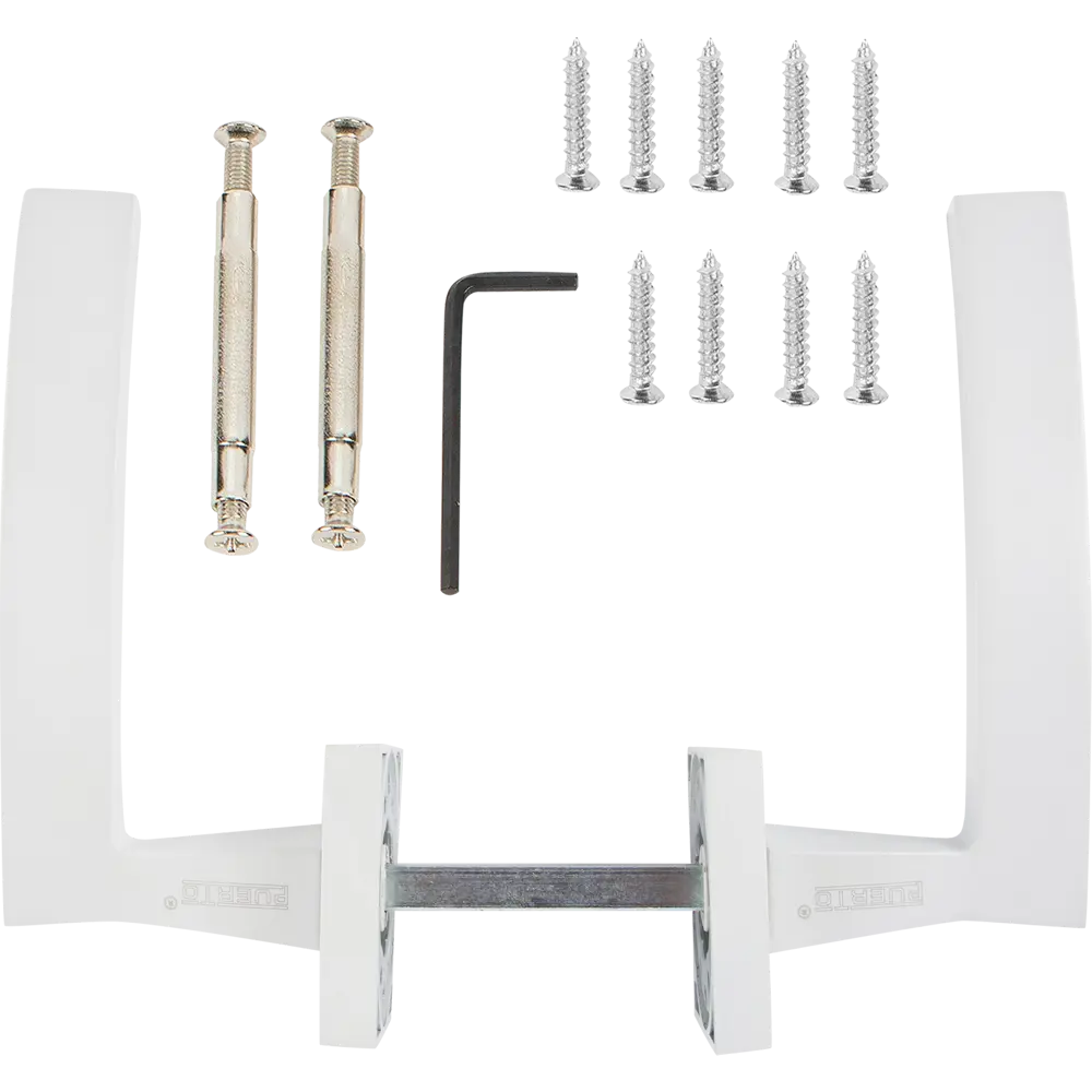 Дверные ручки Puerto AL 520-03 MSW, без запирания, цвет матовый белый STLM-2022209 - Вид №2