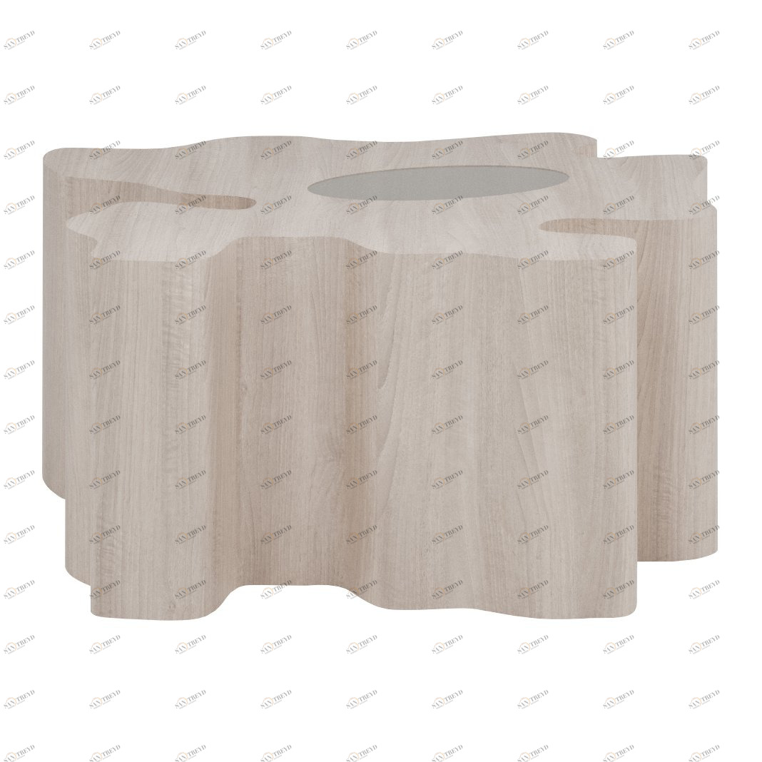 Журнальный столик дизайнерский фигурный беленый дуб 97 см "Пень" от Odingeniy ODINGENIY  178453 Беленый дуб;бежевый 