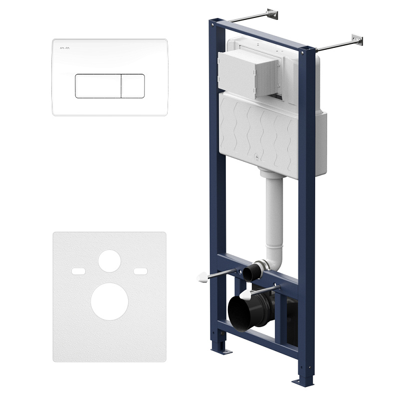 I012704.8001 инсталляция для подвесного унитаза с пневматич клавишей M пластик белый AM.PM Pro