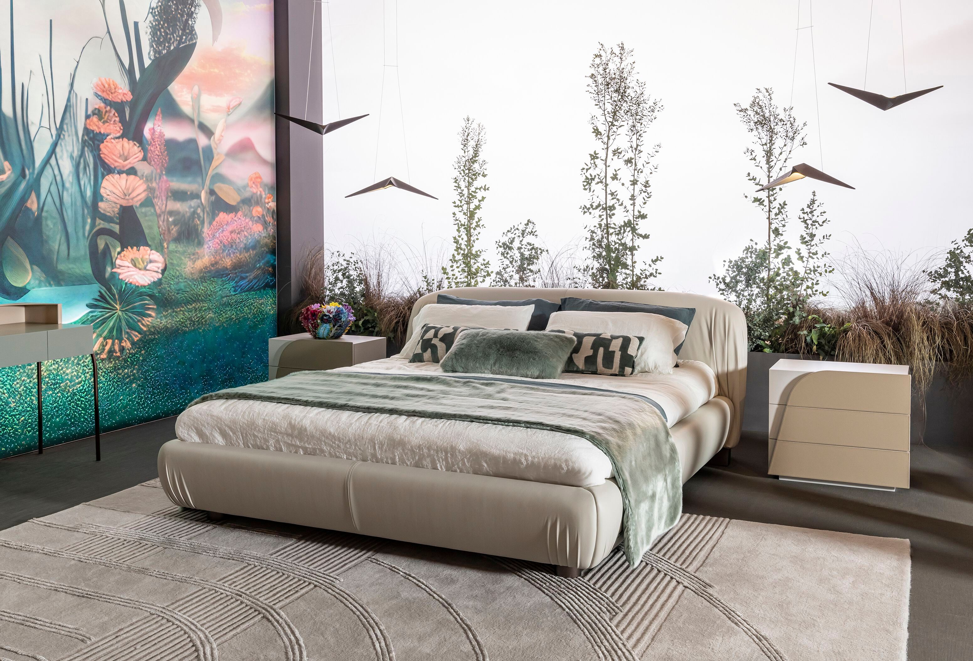 Кожаная двуспальная кровать Bizzotto Italia ARCH-00013060 - Вид №1