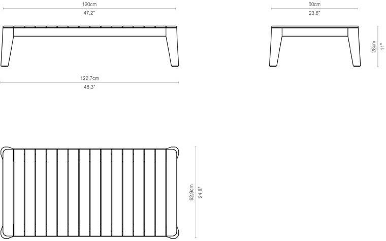 TRIBÙ Прямоугольный столик для сада из тика Mood 06284/06286 - Вид №2