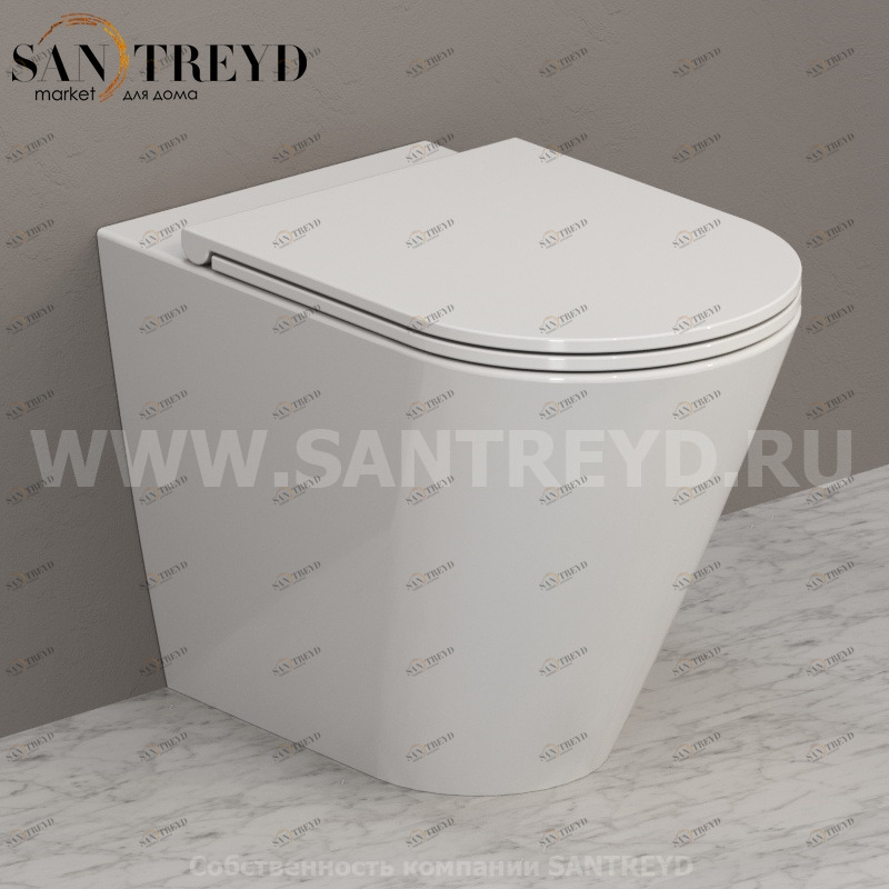 FO001BI Приставной унитаз напольный Белый Ceramica Globo FORTY3 Италия