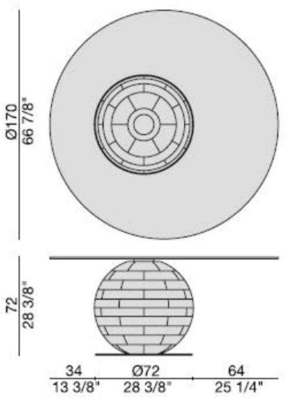 Porada Круглый стол из ясеня и стекла Iron sun-id-1468079 - Вид №1