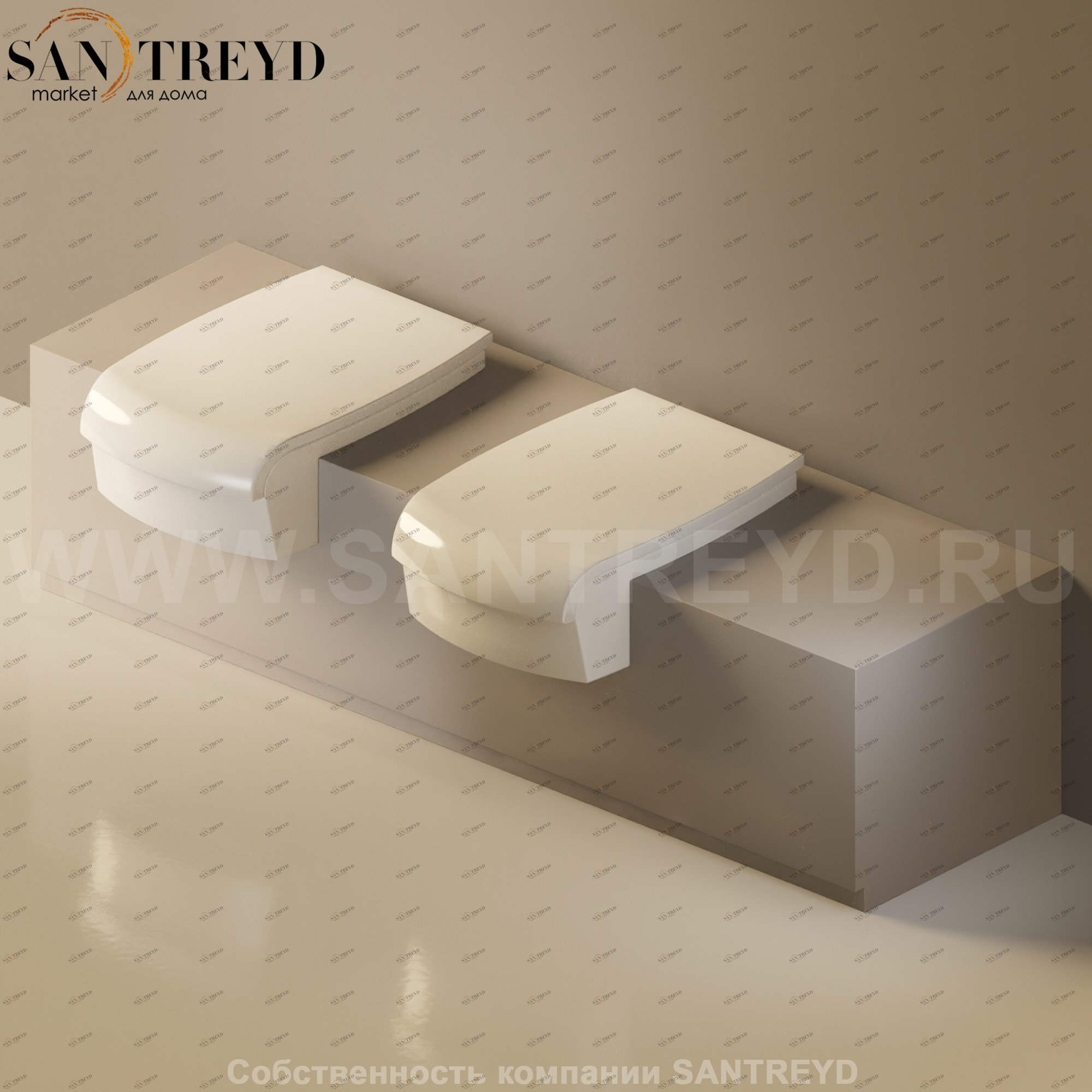 Flaminia UNA Консоль для унитаза и биде от 200 до 240 см серая UNA240WB.1019 Ceramica Flaminia UNA240WB1019