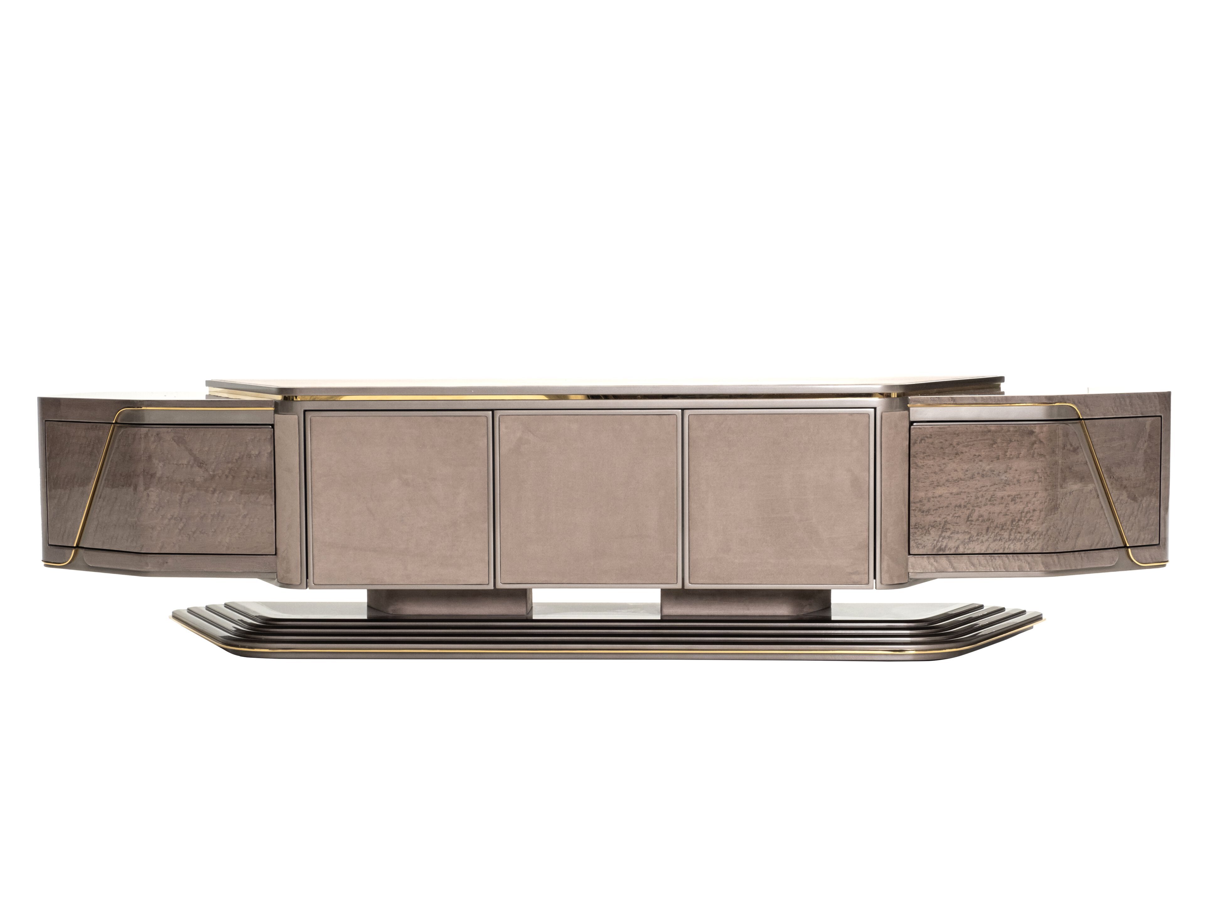 Низкий шкаф для телевизора с распашными дверцами Zebrano Hypnos ARCH-00128940 - Вид №1