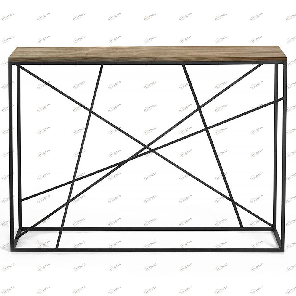 Консоль деревянная, темный дуб Wilson line black INTELLIGENT DESIGN  261019 Коричневый;черный 