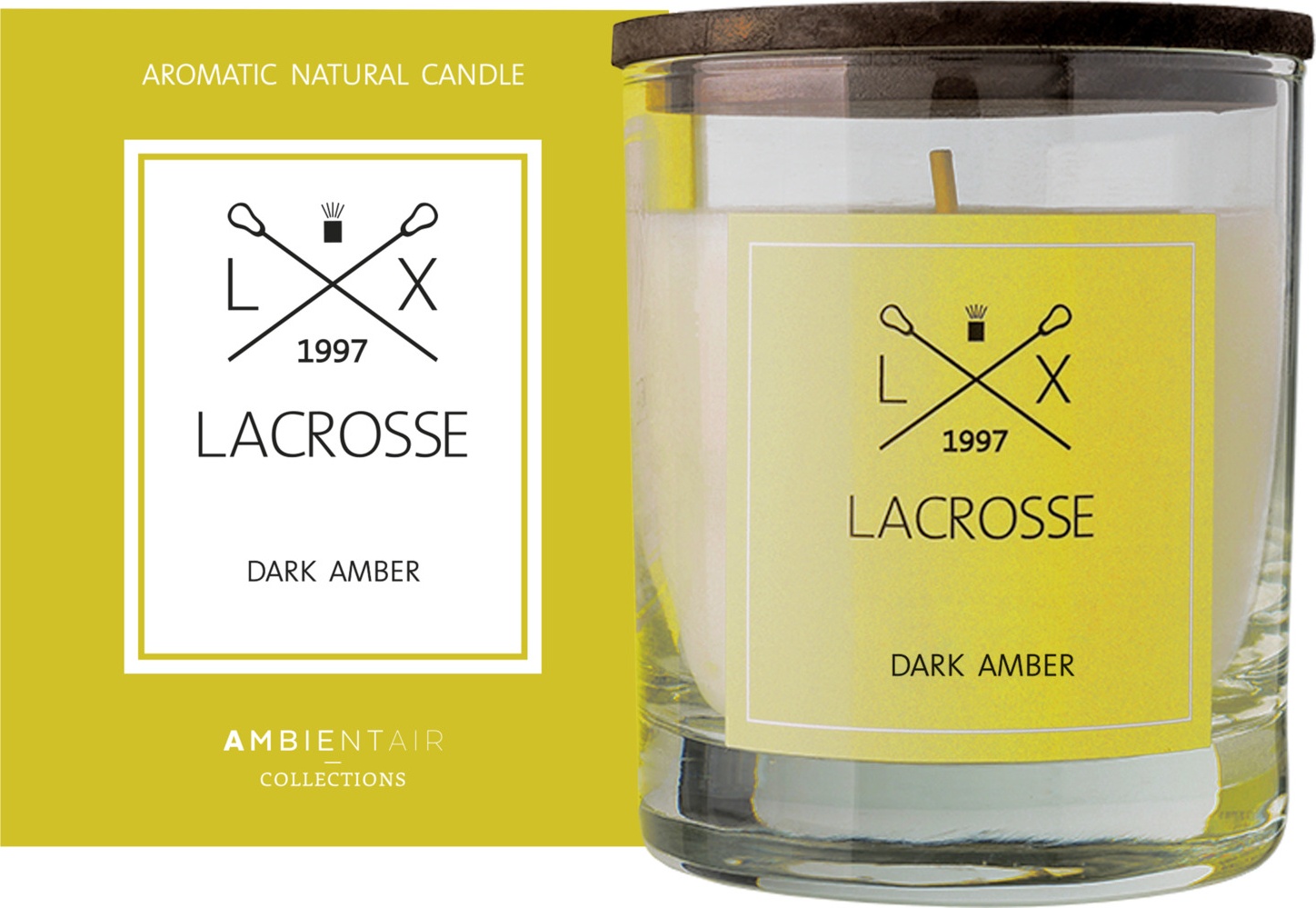 10656789 Ambientair Свеча ароматическая в стекле Lacrosse Амбра 40 ч Воск 