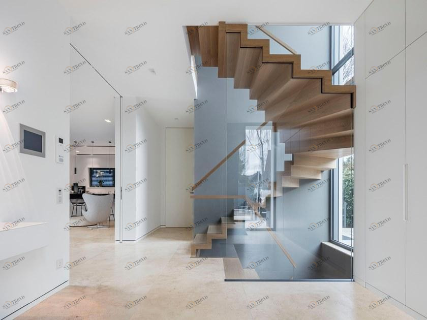 Siller Treppen Открытая лестница из дерева и стекла Zig-zag sun-id-1444828