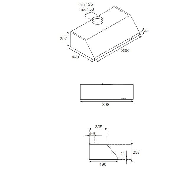 Встраиваемая вытяжка из нержавеющей стали со встроенным освещением Bertazzoni ARCH-00004121