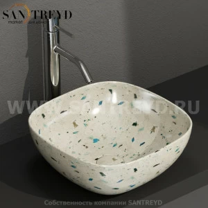B6Q38GB Накладная раковина на столешницу  квадратная Ceramica Globo T-EDGE
