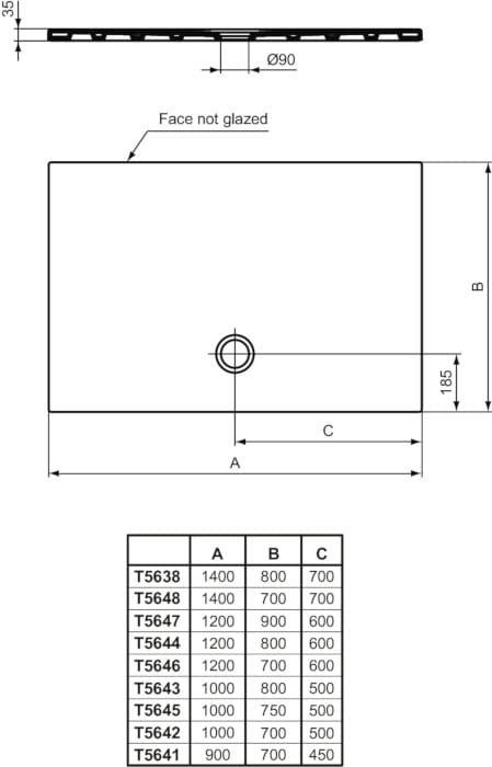 Керамический прямоугольный нескользящий поддон для душа Ideal Standard ARCH-00148574 - Вид №16