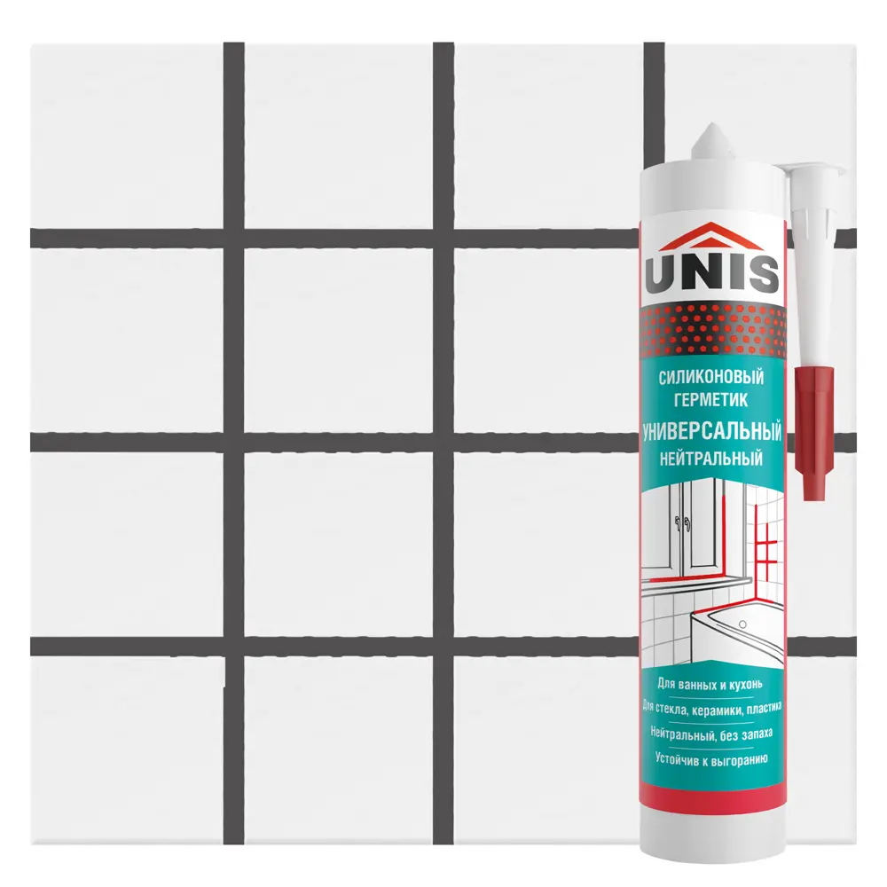 Герметик силиконовый Unis UN-80 графит 300 мл 89450587 STLM-2124146 Santreyd 