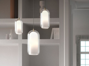 Подвесной светильник из дутого стекла