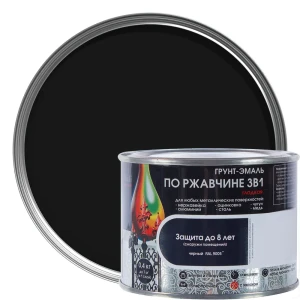 Грунт эмаль по ржавчине 3 в 1 гладкаяDali Special цвет черный 0,4 кг