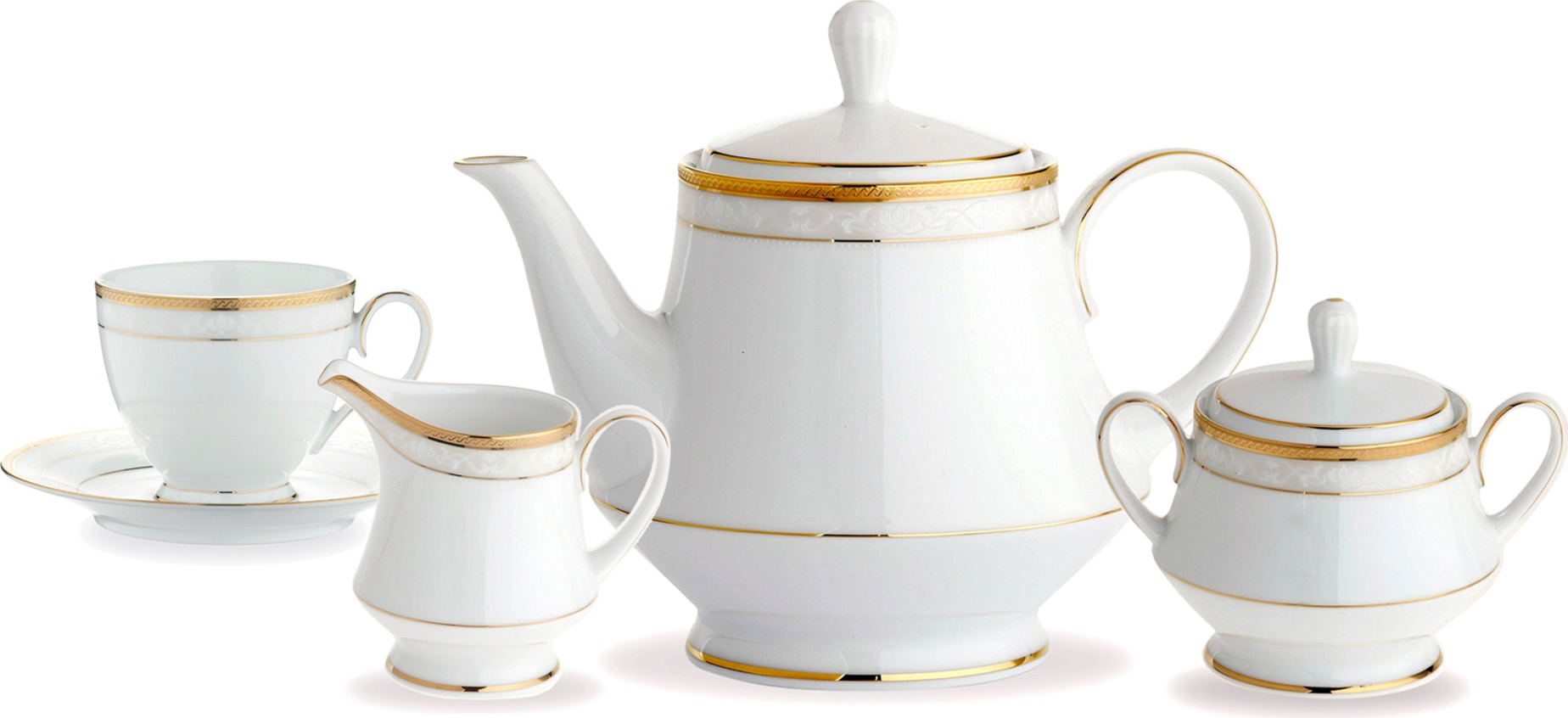 10655233 Noritake Сервиз чайный Noritake "Хэмпшир, золотой кант" на 6 персон 15 предметов Фарфор 