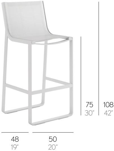 GANDIABLASCO Табурет high batyline® с подставкой для ног Flat textil sun-id-1493184 - Вид №1