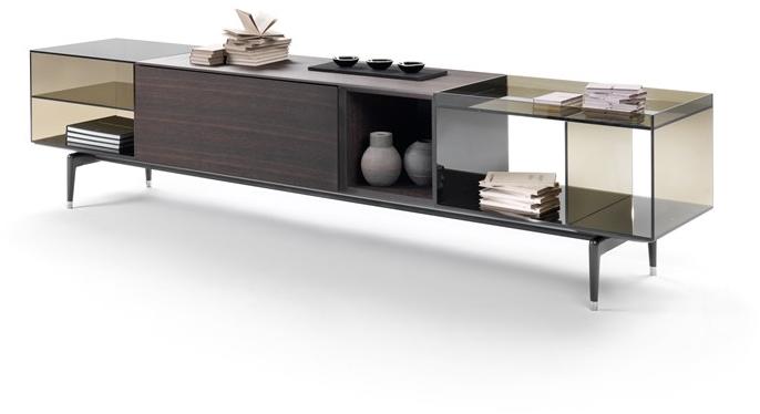 Flexform Комод из дерева и стекла с откидными дверцами sun-id-1467490 - Вид №1