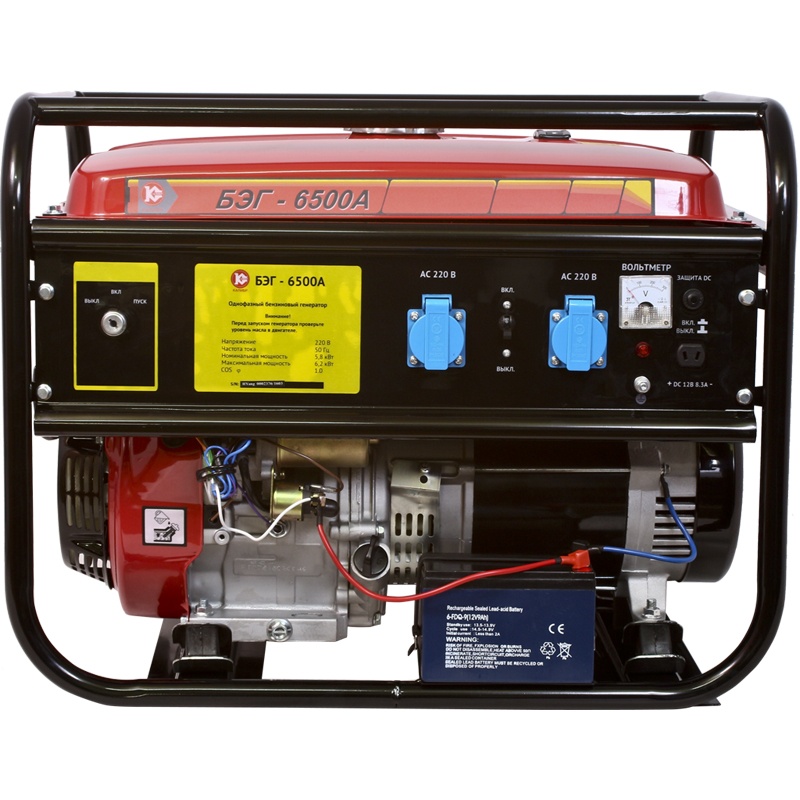 59754 Калибр Бензиновый электрогенератор БЭГ-6500А  - Вид №2