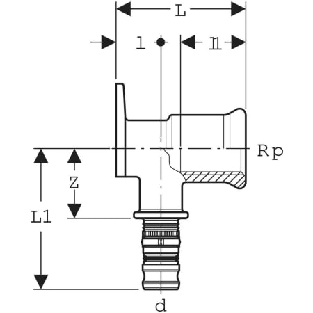GEBERIT 611.274.00.5 Водорозетка Geberit Mepla 90°  - Вид №2