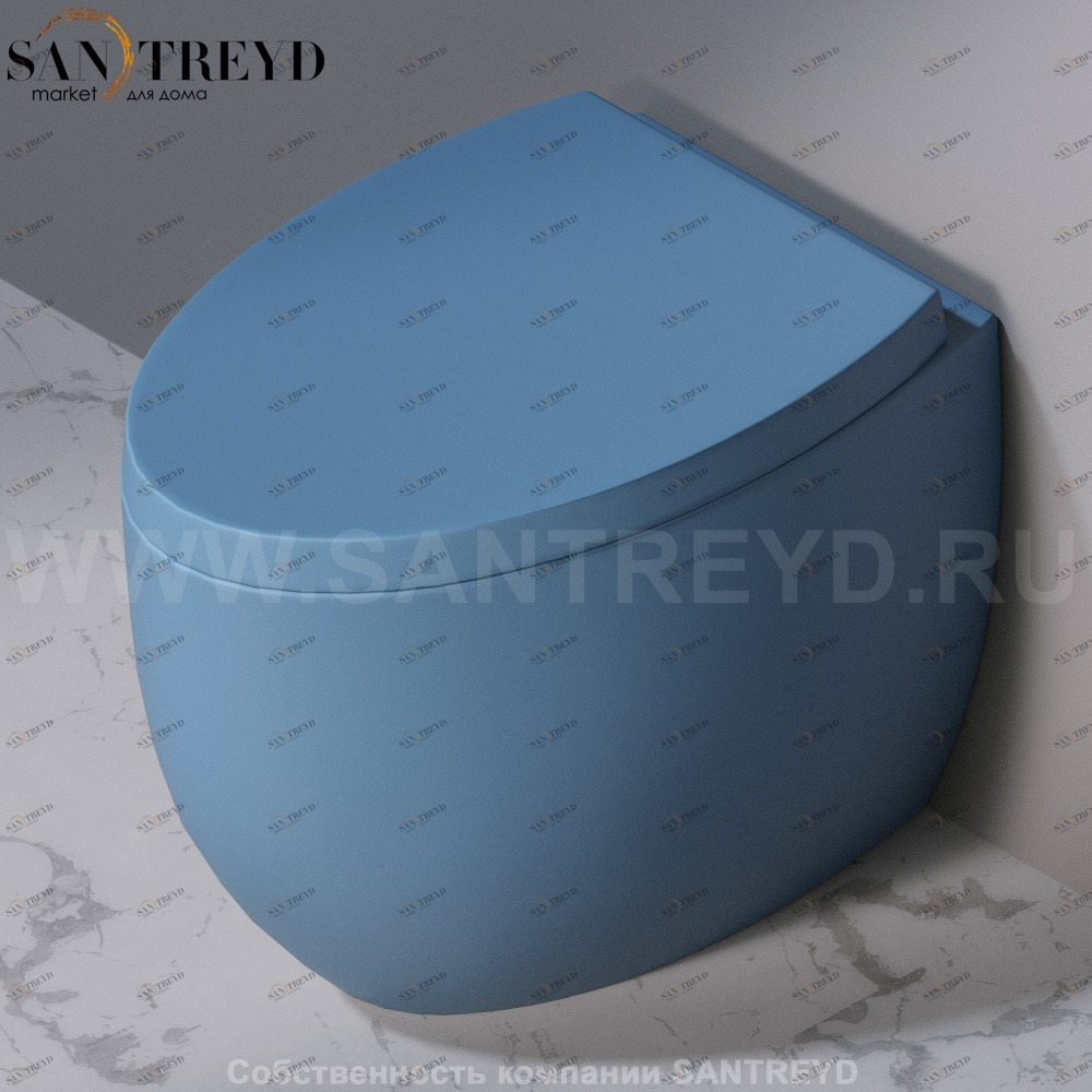 S541T0R0V6.141 Приставной унитаз напольный Синий A. e T. Italia OVAL Италия AeT ITALIA