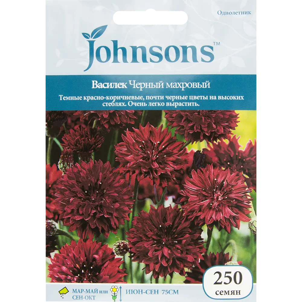 Семена цветов Василек Черный махровый красно-коричневый Johnsons 13877127 STLM-2084019 