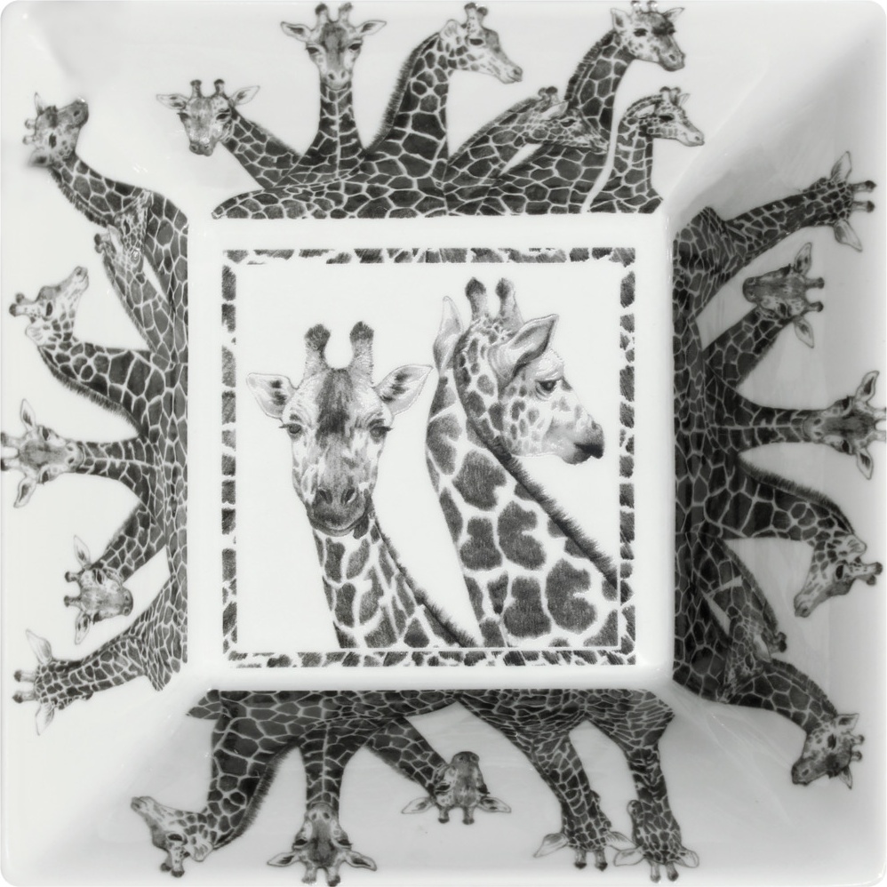 10640816 Taitu Мелочница Taitu "Дикий нрав.Жираф" 17х17см Фарфор 