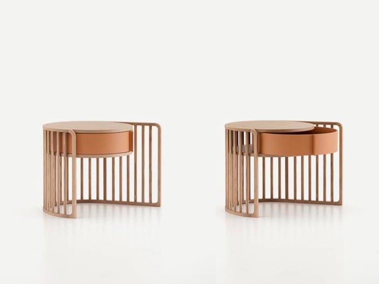 Деревянная круглая тумбочка с ящиками Pianca ARCH-00028815 - Вид №1