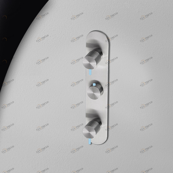 Термостат для душа матовая сталь с голубой ручкой Toki Radomonte TKI54SCIL27