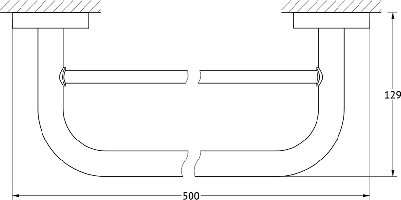 ELE 026 Штанга для полотенца двойная 50 cm ELLUX Elegance - Вид №1