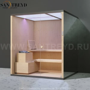 Effegibi BODYLOVE S BL20100007 Сауна. Установка: к стене. Мощность: 8 кВт макс. Размеры: длина 200 см, ширина 176 см. Отделка: канадский хемлок и зеркало.