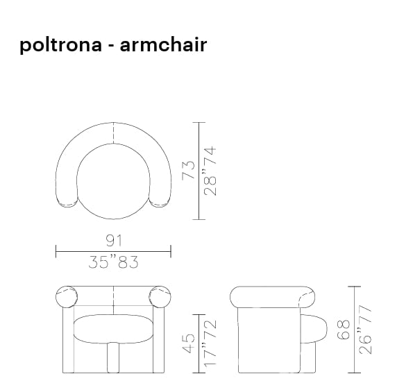 Тканевое кресло с подлокотниками Meridiani Жанетт ARCH-00061950 - Вид №6