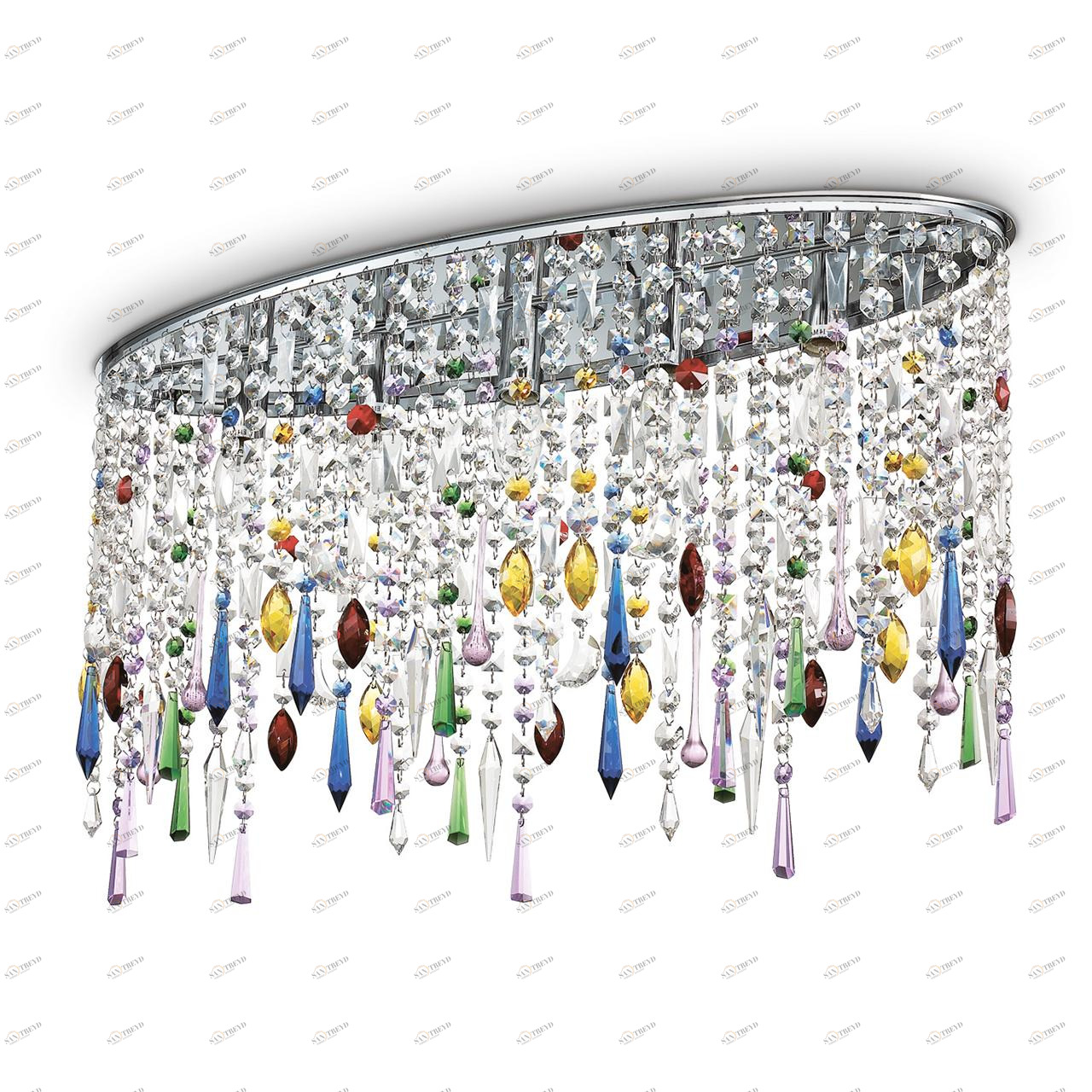 Потолочный светильник Ideal Lux Rain Color PL5 IDEAL LUX КАСКАДНЫЕ 083931 Прозрачный;разноцветный 