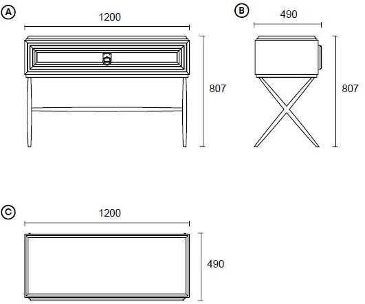 Enza Home Прямоугольная консоль с ящиками Elegante sun-id-1475758 - Вид №3