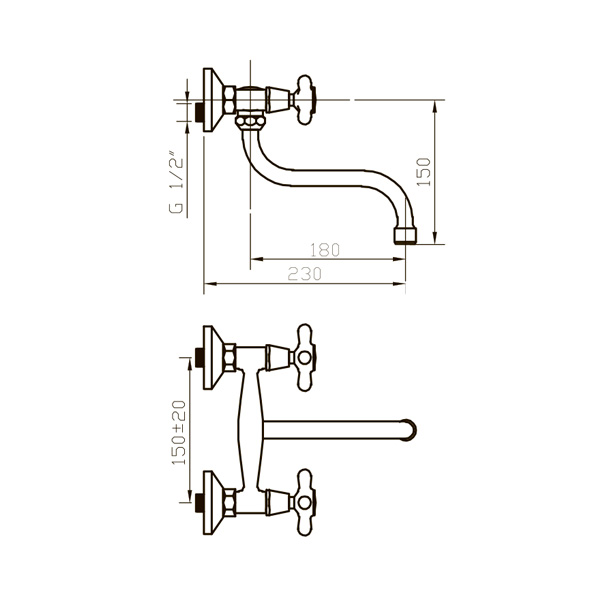 051 Retro  Смеситель для кухни  ARGO kran 051retro - Вид №1
