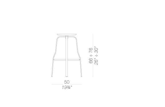 Регулируемая по высоте стальная и деревянная табуретка Lapalma круглый ARCH-00065932 - Вид №6